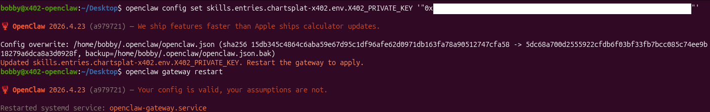 Private key inserted successfully