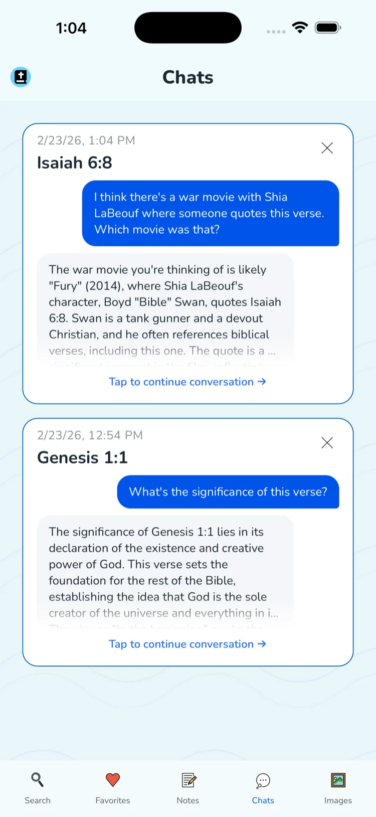 Hey Bible AI chat